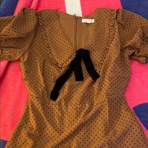 Blu Pepper Brown Polka Dot Mini Dress